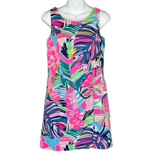 Lilly Pulitzer Cathy Shift Dress Exotic Garden Print Sleeveless 0